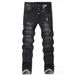 Men's Stretch Skinny Jeans, Slim Fit, Black Men's Trousers_mkmklike.com