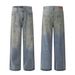 Men's Clothing Retro Jeans New Summer Style Washed Old Ink Printing Graffiti Loose Wide Leg Pants Trousers_mkmklike.com