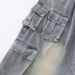 American Style Multi-Pocket Cargo Jeans For Men, Trendy Brand, Niche Design, Loose Straight-Leg Pan, Wide-Leg Long_mkmklike.com