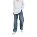 Nordmann High Street Retro Jeans For Men, Loose Fit, Wide Leg, Floor-Length Pants, BF Hong Kong Style, Trendy Straight-Leg,_mkmklike.com