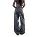 Women's High-Waisted Distressed Wide-Leg Jeans – Vintage Washed Denim Pants For Effortless Street Style_mkmklike.com