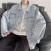 Cardigan Button Denim Jacket Men's Loose And Versatile Teenage Jacket Top_mkmklike.com