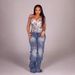 Women's Smoky Pleated Ripped Jeans Trousers Fashionable Denim Pants American Style_mkmklike.com