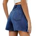 Women's Clothing Summer Washed Button Decoration Irregular Denim Skirt Pants_mkmklike.com