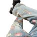 American High Street Flower Ripped Jeans Men's Summer High-end Thin Pants Rose Full Print Straight Trousers_mkmklike.com