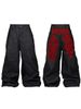 Unisex High-Street Heavy-Duty Patchwork Denim Pants – Grunge Checkered Overlays, Vintage Wide-Leg Silhouette, Subculture Revival, Streetwear Staple_mkmklike.com