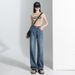 Women's Light Blue Tencel Jeans - Summer Loose Fit High Waist Flowy Wide Leg Pants With Vintage Wash & Breathable Fabric_mkmklike.com