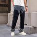 Men's Clothing Vintage Washed Blue Jeans – Straight-Leg Minimalist Denim Pants (Classic Fit, Light Stretch, Distressed Detailing, Retro Streetwear)_mkmklike.com