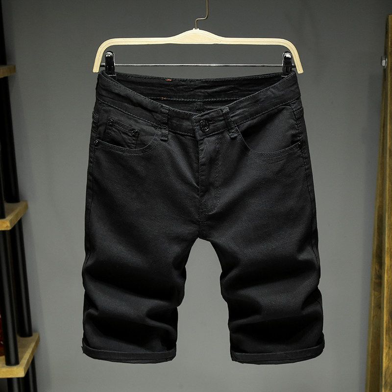 Vintage Washed Floral Printed Denim Shorts For Men, Loose Fit Straight Leg 5-Pocket Mid-Thigh Casual Shorts_mkmklike.com