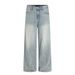 Distressed Washed Jeans For Men Street Style Versatile Loose Wide-Leg Dad Scratched Frayed Straight Long Pants_mkmklike.com