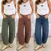 Women's Distressed Relaxed Fit Jeans – Vintage Washed High Waist Wide Leg Denim Pants (Dark Brown/Navy/Army Green, S/M/L/XL/XXL)_mkmklike.com