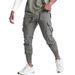 Men's clothing fitness pants Men's casual loose thin woven overalls closed leg pants_mkmklike.com