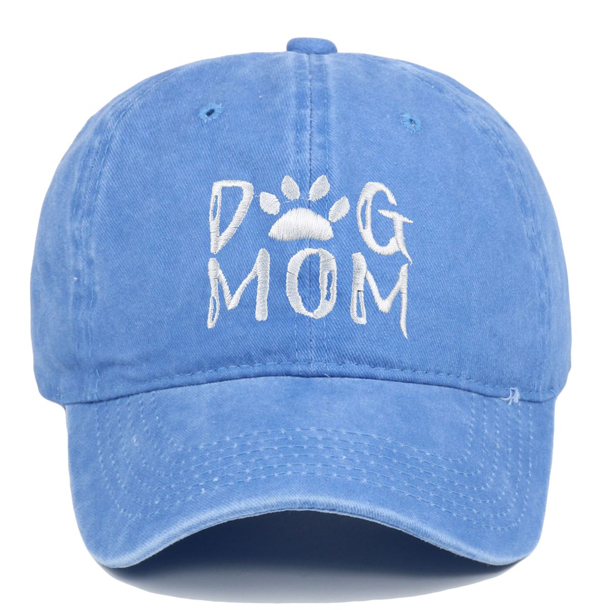 Unisex DOG MOM embroidered baseball cap Cotton washed baseball cap Outdoor casual visor_mkmklike.com