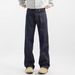 BOY New Color Jeans For Men American Retro Casual Trendy Brand Wide Leg High Street Loose Straight Pants Raw Denim_mkmklike.com