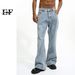 EF JEANS | 2023 New American Retro White Slightly Pulled Pants Slim Washed Straight Wide-leg Jeans Men_mkmklike.com