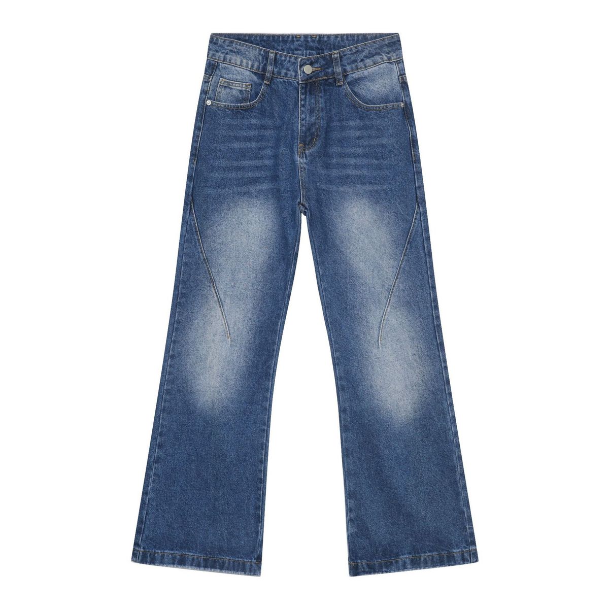 EF JEANS | 2023 New American Retro White Slightly Pulled Pants Slim Washed Straight Wide-leg Jeans Men_mkmklike.com