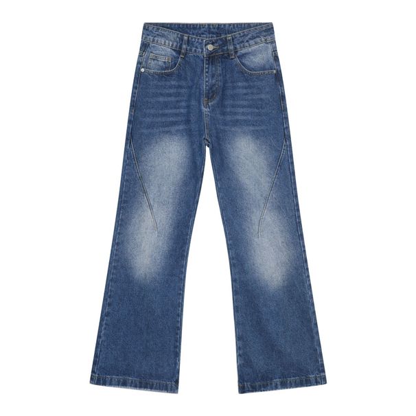 EF JEANS | 2023 New American Retro White Slightly Pulled Pants Slim Washed Straight Wide-leg Jeans Men_mkmklike.com
