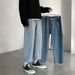 Straight Jeans Men's Trendy Brand Ins Loose Casual Trousers Korean Version Trendy Wide-leg Trousers Hong Kong Style Versatile Dad Trousers_mkmklike.com