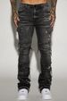 Trendy Bear Print Denim Jeans For Men - Stylish Patchwork & Gradient Washed Casual Pants With Comfort Fit_mkmklike.com
