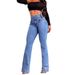 2025 European And American Cross-Border Elastic Waist High-Waist Stretch Slim Fit Flared Hip-Lifting_mkmklike.com
