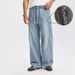 Laike Men's Washed Jeans Summer Style Loose Straight Leg Casual Pants Trendy Versatile Denim_mkmklike.com