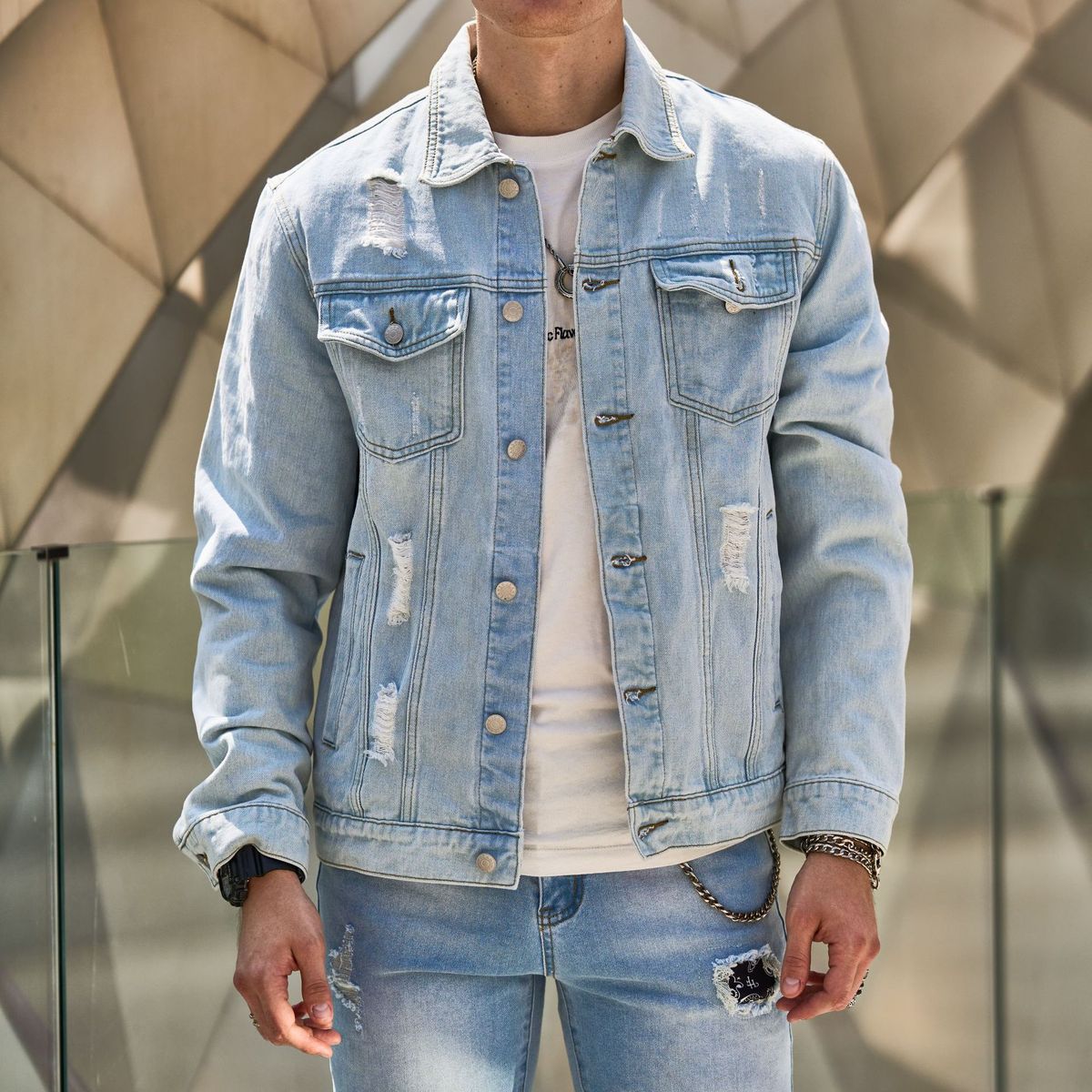 Men's Clothing spring and autumn new street men's denim loose casual coat jacket_mkmklike.com