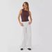 Women's Clothing Vintage Washed High-Waisted Wide-Leg Relaxed Fit Flowy Denim Jeans For Women - Classic Straight Cut, Comfortable Cotton Blend, Casual_mkmklike.com