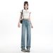 Women's Straight-leg Jeans, New Spring-summer Style, High-waisted, Slimming, Petite-friendly, Narrow Cut, Loose-fitting,_mkmklike.com