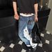 Men's Straight Fit Jeans – Classic Washed Cotton Denim For Casual Wear (S-XXXL) | Summer-Ready Breathable Fabric_mkmklike.com