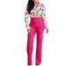Women's Clothing Fashion Slim And Personalized Double Breasted Flared Trousers With Slight Elasticity And Color Added_mkmklike.com