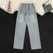 Men's Vintage Splatter Wash Jeans – Relaxed Fit Wide-Leg Denim Pants With Elastic Waist (S-3XL, Black/Blue)_mkmklike.com