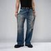 Men's Heavy-Distressed Denim Jeans – Vintage Washed Relaxed Straight Fit With Ripped Details (Blue, S-Xxxl)_mkmklike.com