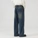 "Men's Vintage Washed Straight-Leg Jeans – Korean Streetwear Loose Fit Denim Pants (S-XXXL, Light Blue/Black/Vintage Wash)"_mkmklike.com