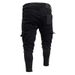 Men's Stretch Slim Fit Ripped Jeans - Distressed Skinny Denim Pants With Zipper Details (Black/Blue, S-XXXL)_mkmklike.com