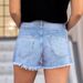 Women's Slim Fit Distressed Denim Shorts Casual Sexy Frayed Fashion_mkmklike.com