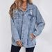 Women's Oversized Denim Jacket New Boyfriend Style Ripped And DistressedRelaxed Everyday Wear Comfortable Feshion_mkmklike.com