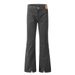 Men's Denim Flared Casual Long Trendy Design Deconstructed Patchwork Solid Color Loose Cuff Slit Wide Leg Pants_mkmklike.com