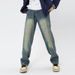 JFU European And American High Street Style Vibe Jeans, Spring And Autumn Retro Straight Leg Jeans For Men, American Street Style Long Pants._mkmklike.com