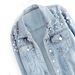 Women's Pearl Rhinestone Denim Jacket Light Blue Washed Distressed Loose Fit Y2K Style_mkmklike.com