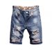Men's Distressed Denim Shorts – Streetwear Washed Blue Destroyed Cutoff 5-Inch Inseam (S-XXL) – Vintage-Inspired Relaxed Fit_mkmklike.com