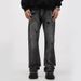 Men's Clothing high street black and gray washed ripped jeans men's straight slim retro casual pants_mkmklike.com