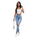 Women's Clothing Fashion Street Shooting High Waist Skinny Blue Jeans For Women_mkmklike.com