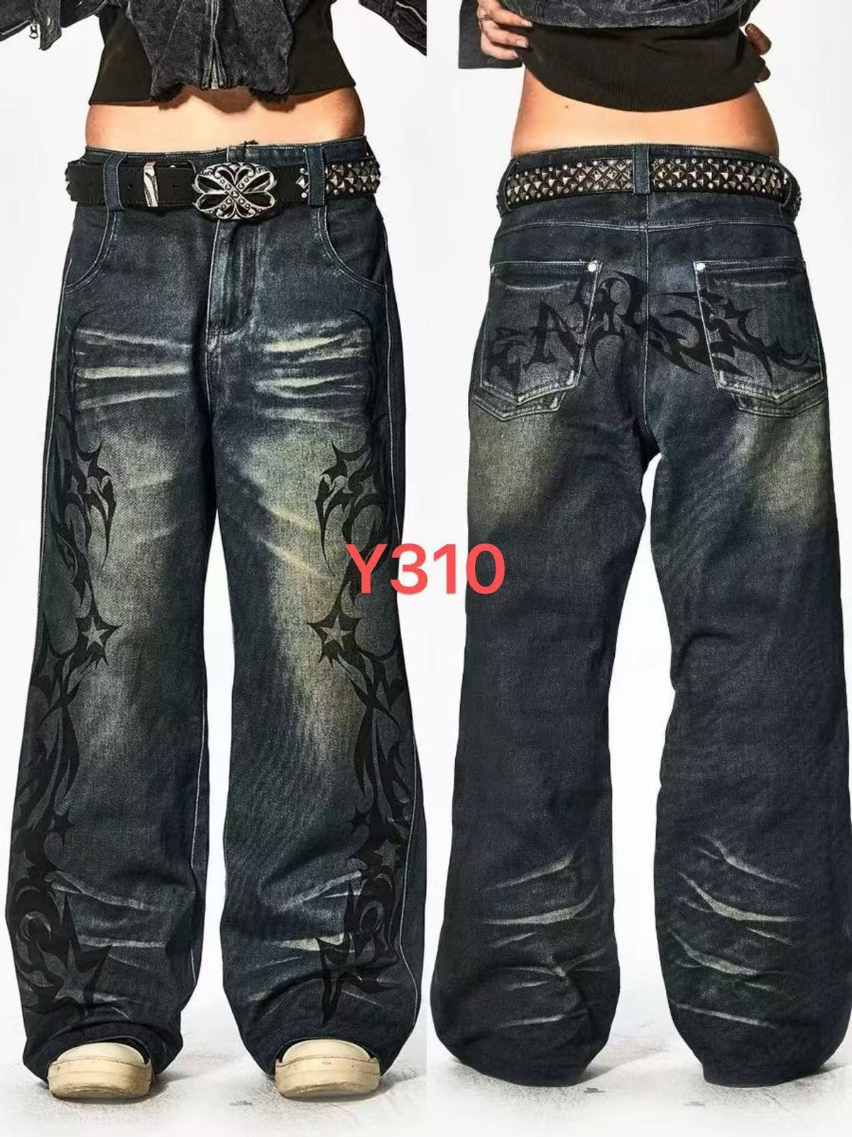 Men’s Stretch Slim Straight Jeans – High-Waisted Blue Denim Pants With Stone Wash Finish (XL-3XL, Light/Medium Wash)_mkmklike.com