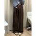 Large Size Dark Coffee Jeans Women's Autumn New Fat Mm Loose High Waist Thin Wide Leg Pants Pear-shaped Body Pants_mkmklike.com