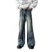 Oversized American Vibe High Street Irregular Splice Denim Men's Summer China-Chic Slim Old Pants_mkmklike.com