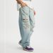 Men's Clothing Men's Ice Silk Ripped Jeans - Summer Breathable Straight Leg Pants, American Style Loose Fit Lyocell Wide Leg Trousers (Light Blue)_mkmklike.com