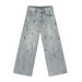 EF JEANS | 2024 New Personality Niche Ink Splashing Graffiti Design Loose Casual Pants Wide Leg Jeans_mkmklike.com