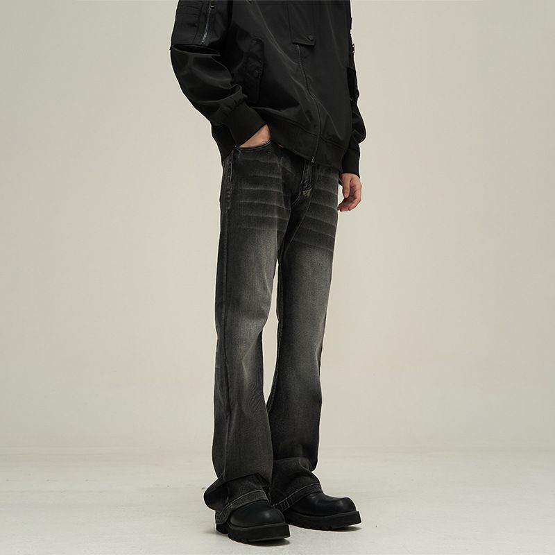Nordmann European And American Style Vibe Flared Jeans For Men Retro High-End Casual High Street Trendy Loose Straight-Leg Cool_mkmklike.com
