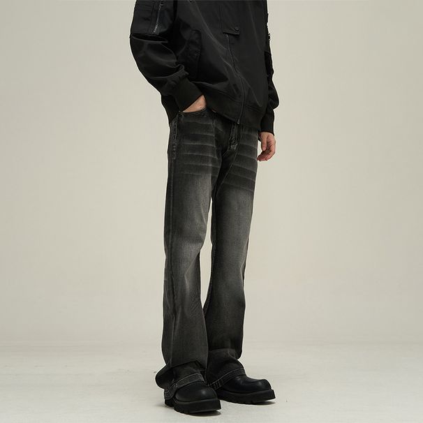 Nordmann European And American Style Vibe Flared Jeans For Men Retro High-End Casual High Street Trendy Loose Straight-Leg Cool_mkmklike.com