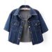 Chicco 2023 Summer New Versatile Sleeve Denim Jacket Women, Short Loose Korean Style Top, Small Shawl Cardigan For Outerwear_mkmklike.com